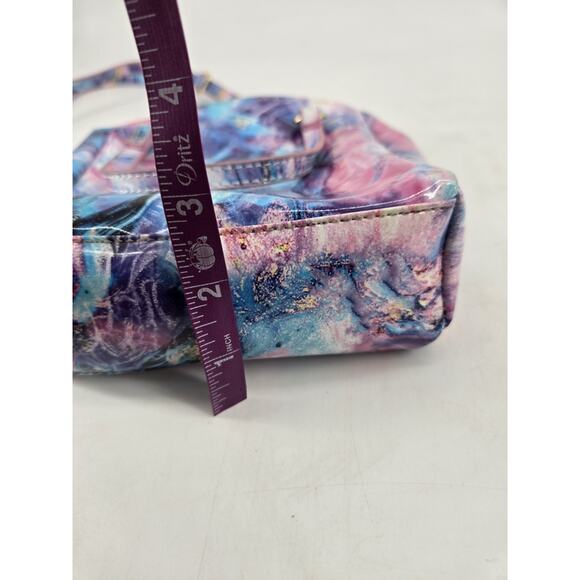 Luv Betsey Johnson Celestial Cosmic Marbled Blue Pink Mini Crossbody Bag Purse - Picture 11 of 11